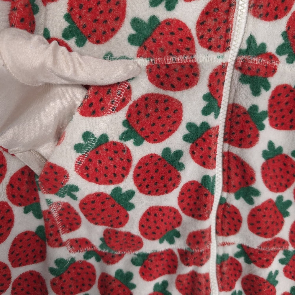 HANNA ANDERSSON Graphic Strawberry Hoodie 8 Terry Zip Full Kids‎ Girls - Picture 8 of 9